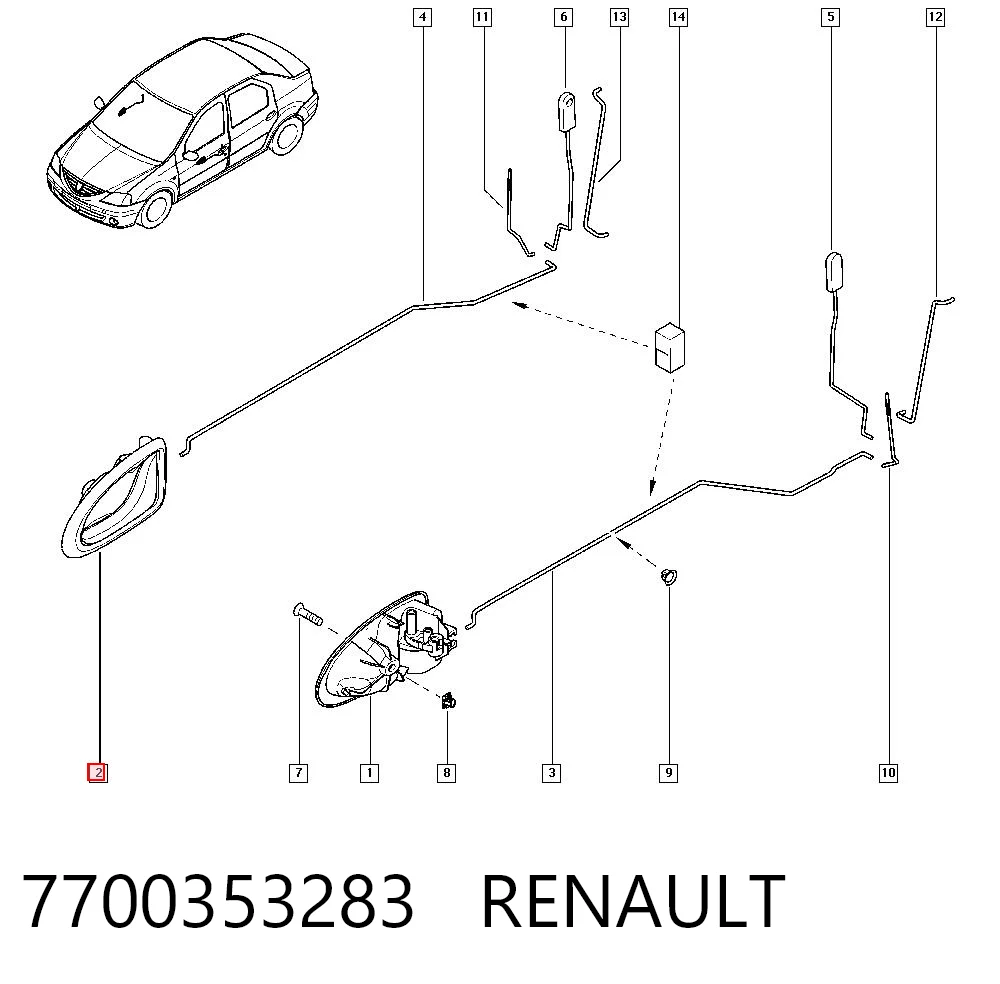 7700353283 Renault (RVI) Ручка правой двери наружная