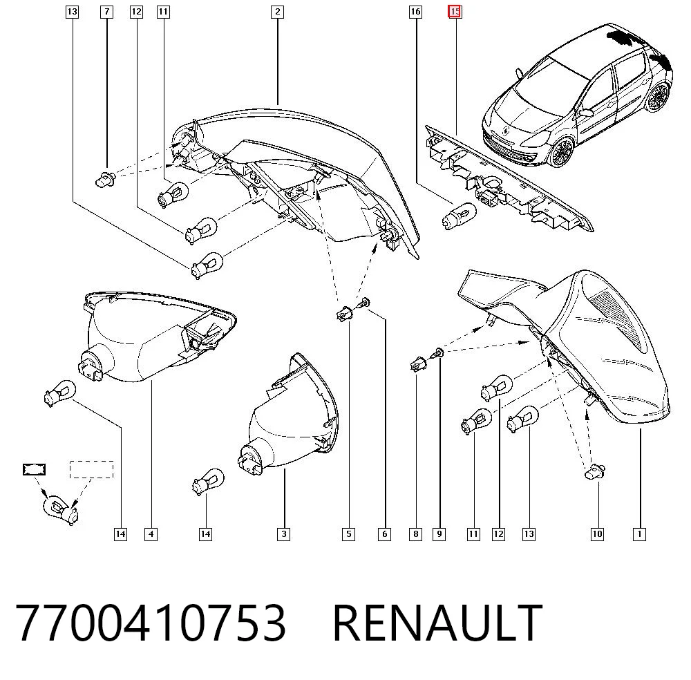 7700410753 Renault (RVI) Фонарь сигнальный