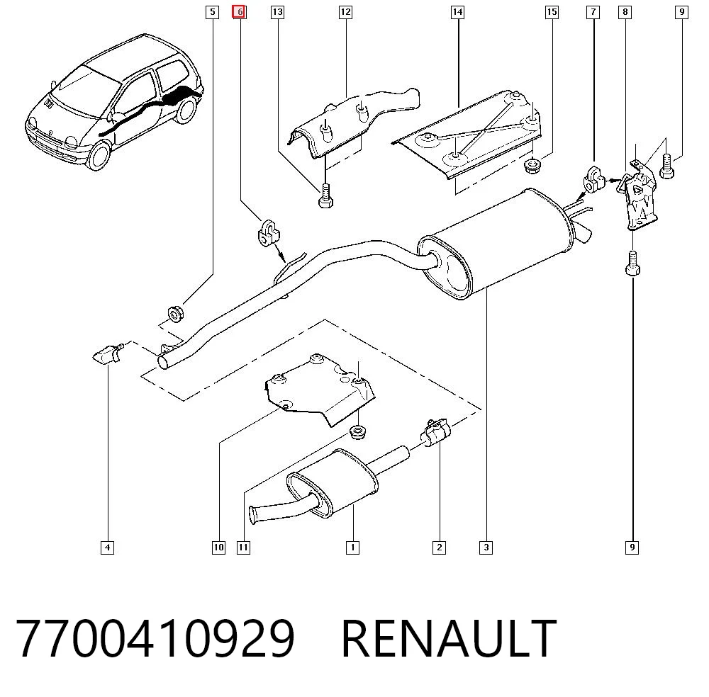  Подушка глушителя Renault Twingo 1