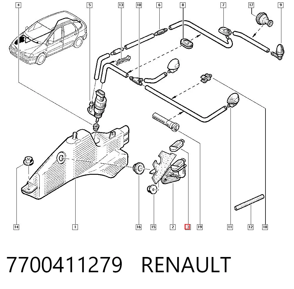 Крышка бачка стеклоомывателя на Renault Megane II LM0, LM1