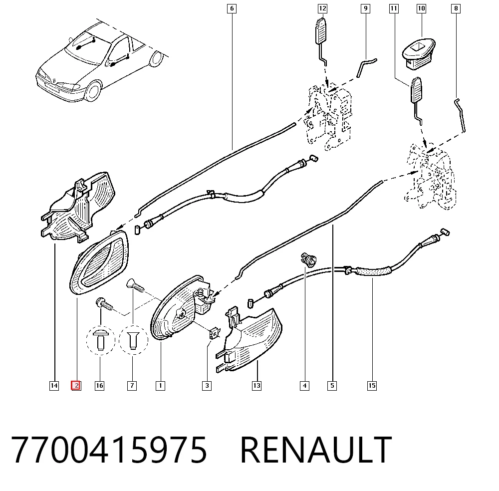 7700415975 Renault (RVI) Ручка правой двери наружная