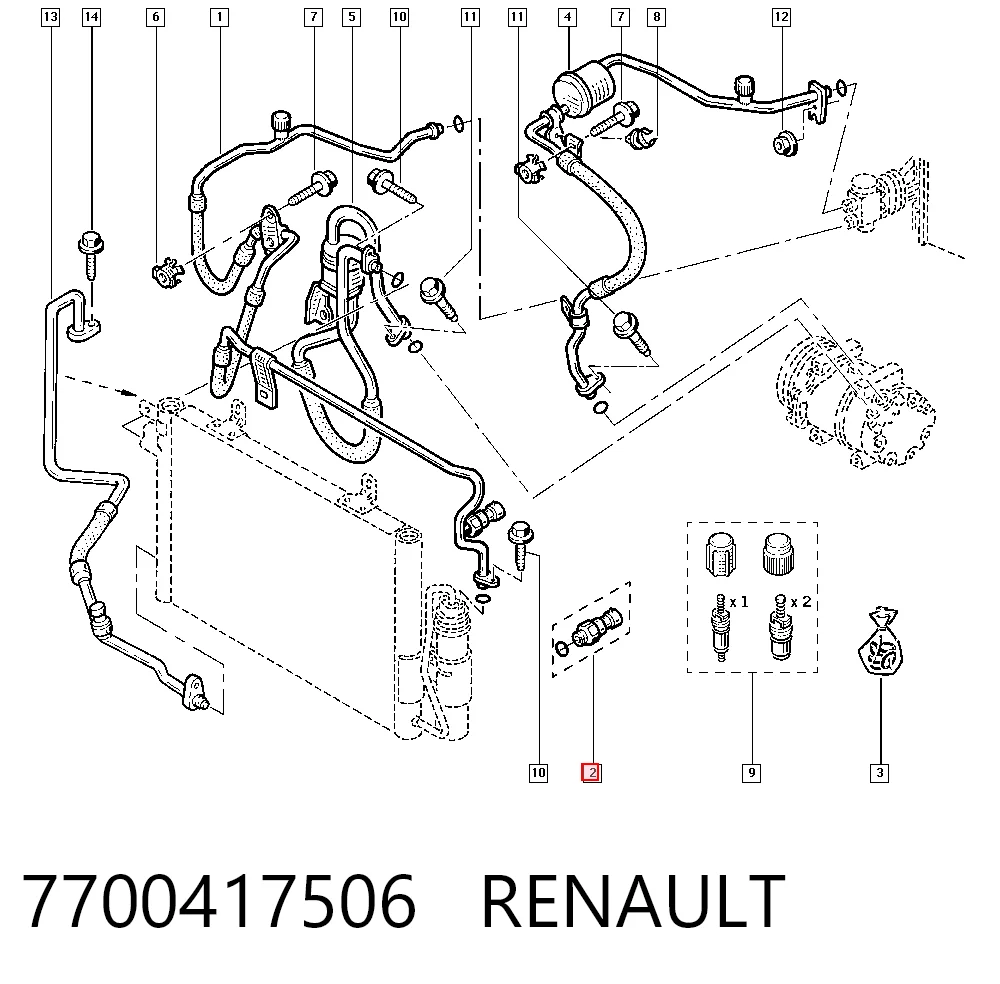 7700417506 Renault (RVI) Клапан давления кондиционера