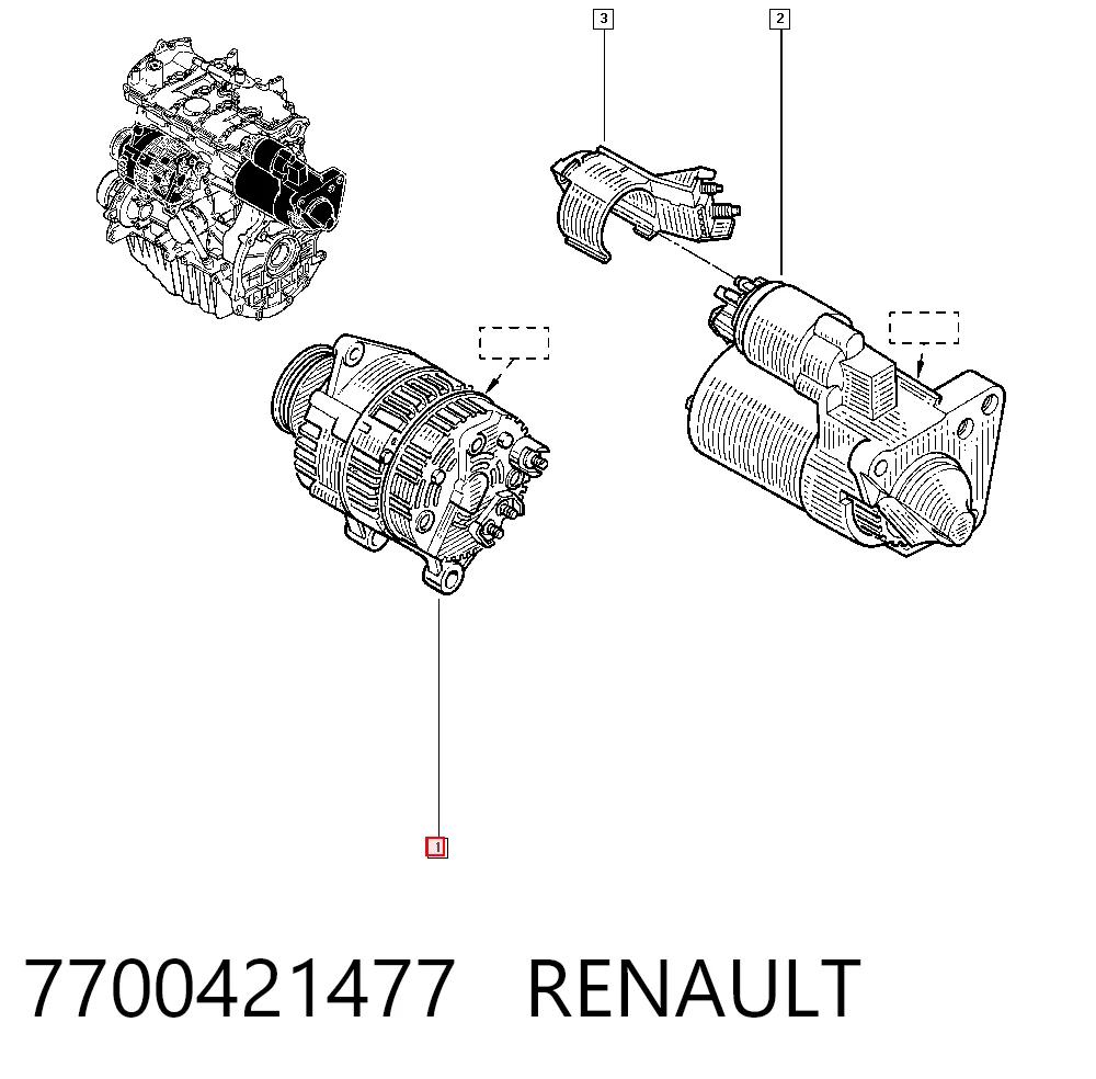 7700421477 Renault (RVI) Генератор автомобильный