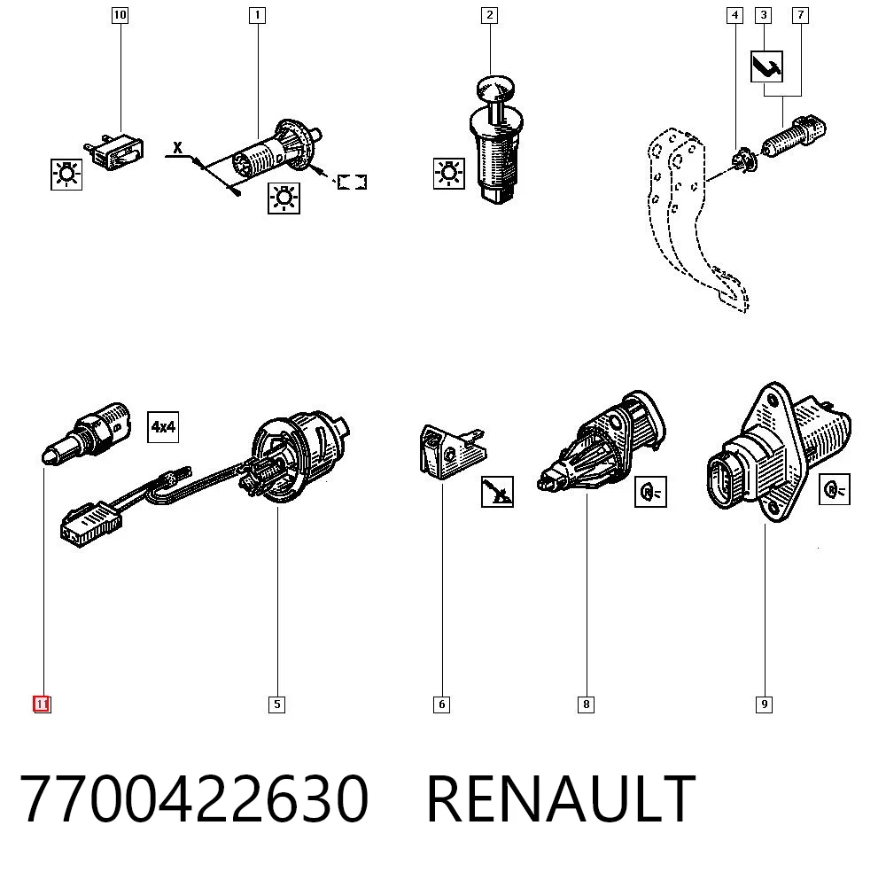 7700422630 Renault (RVI) Датчик включения фонарей заднего хода