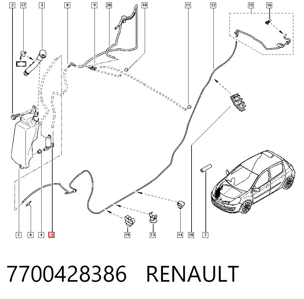 7700428386 Renault (RVI) Мотор омывателя лобового стекла