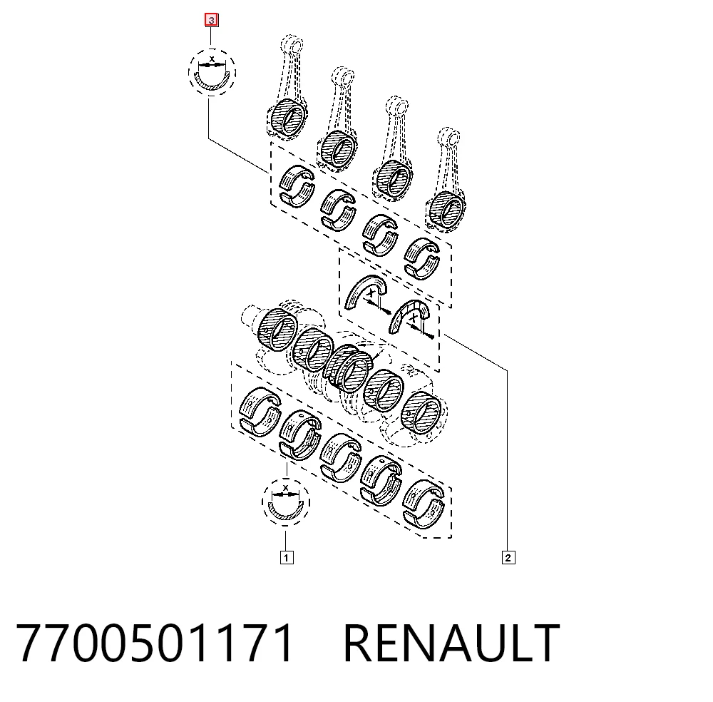 CR4350AMSTD King Комплект подшипников скольжения