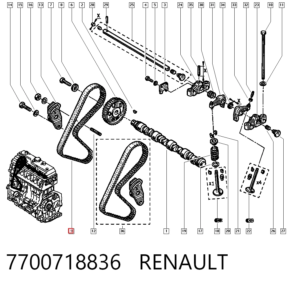  Ремень ГРМ Renault Safrane 1