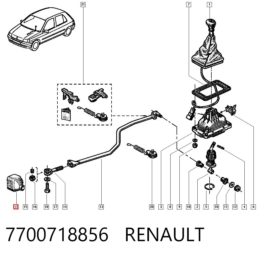 7700718856 Renault (RVI) Пыльник кулисы переключения передач