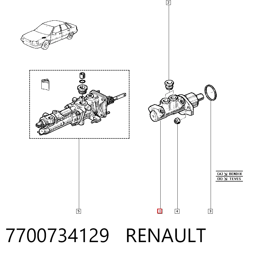  Главный тормозной цилиндр Renault 21 
