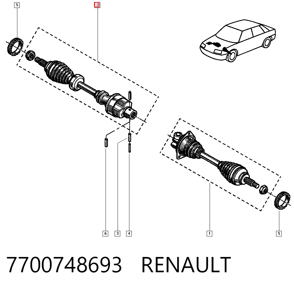 Купить Правая полуось Рено 19 II B53, C53