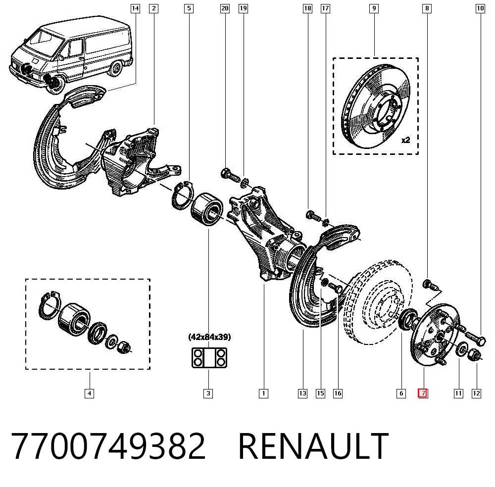 Ступица колеса передняя на Renault Trafic I TXX