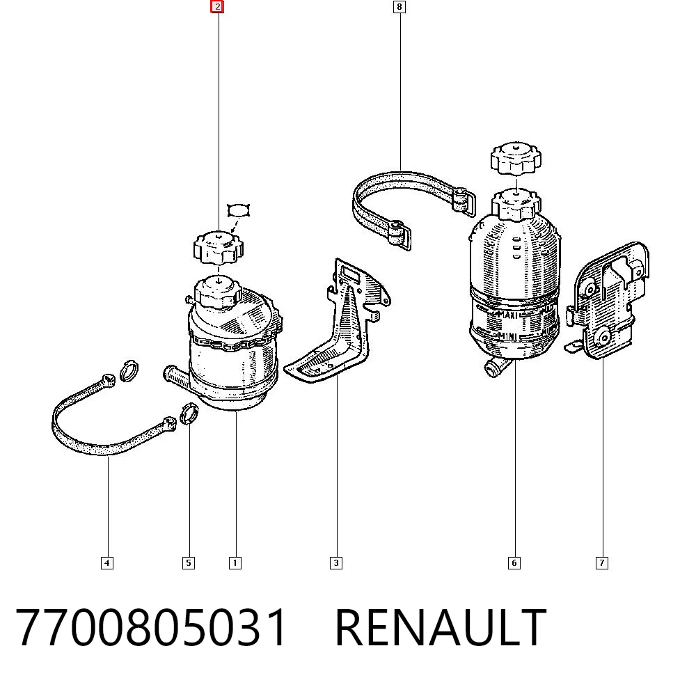 7700805031 Renault (RVI) Крышка бачка