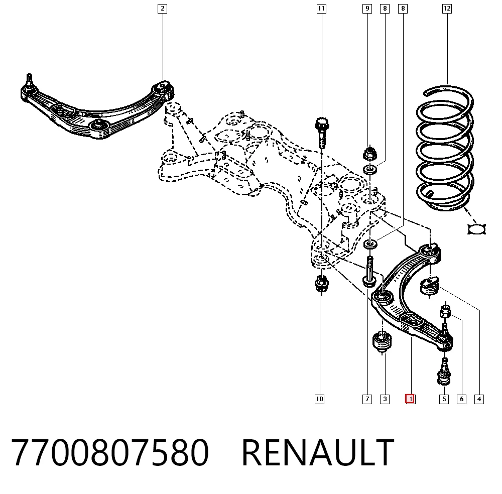 Рычаг передней подвески нижний левый на Renault Safrane I B54
