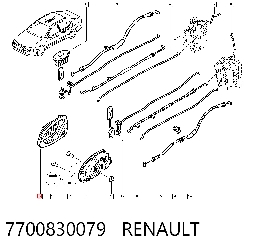7700830079 Renault (RVI) Ручка правой задней двери