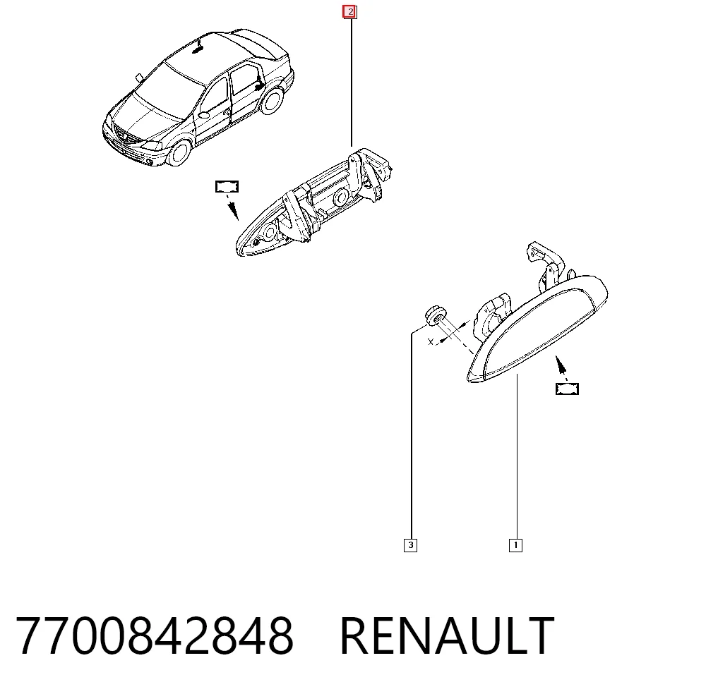 Ручка правой задней двери AND 30837038 цена, от 4.68 USD