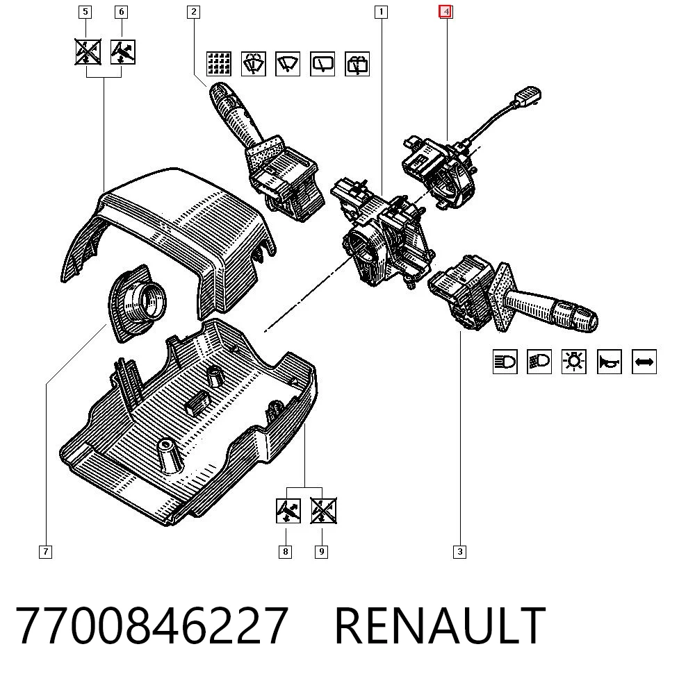 Кольцо подушки безопасности на Renault Laguna I B56, 556