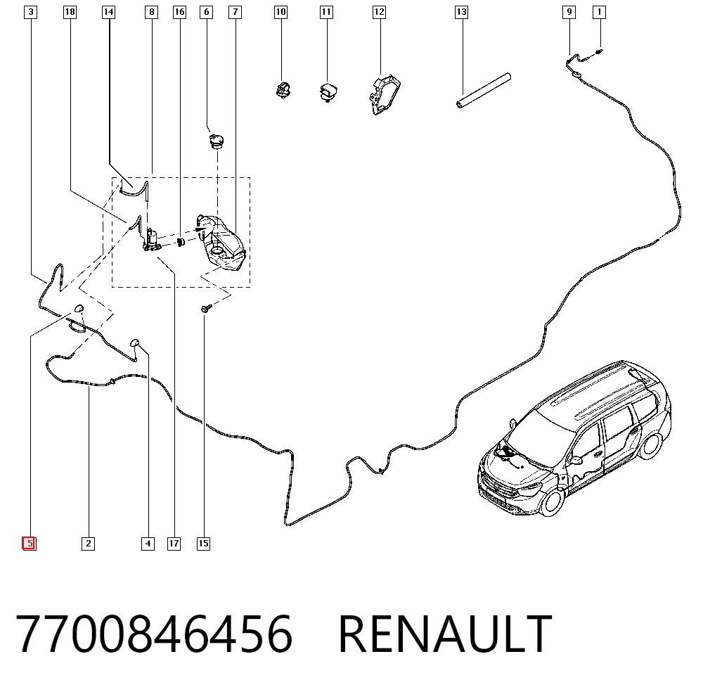 7700846456 Renault (RVI) Веерная форсунка омывателя