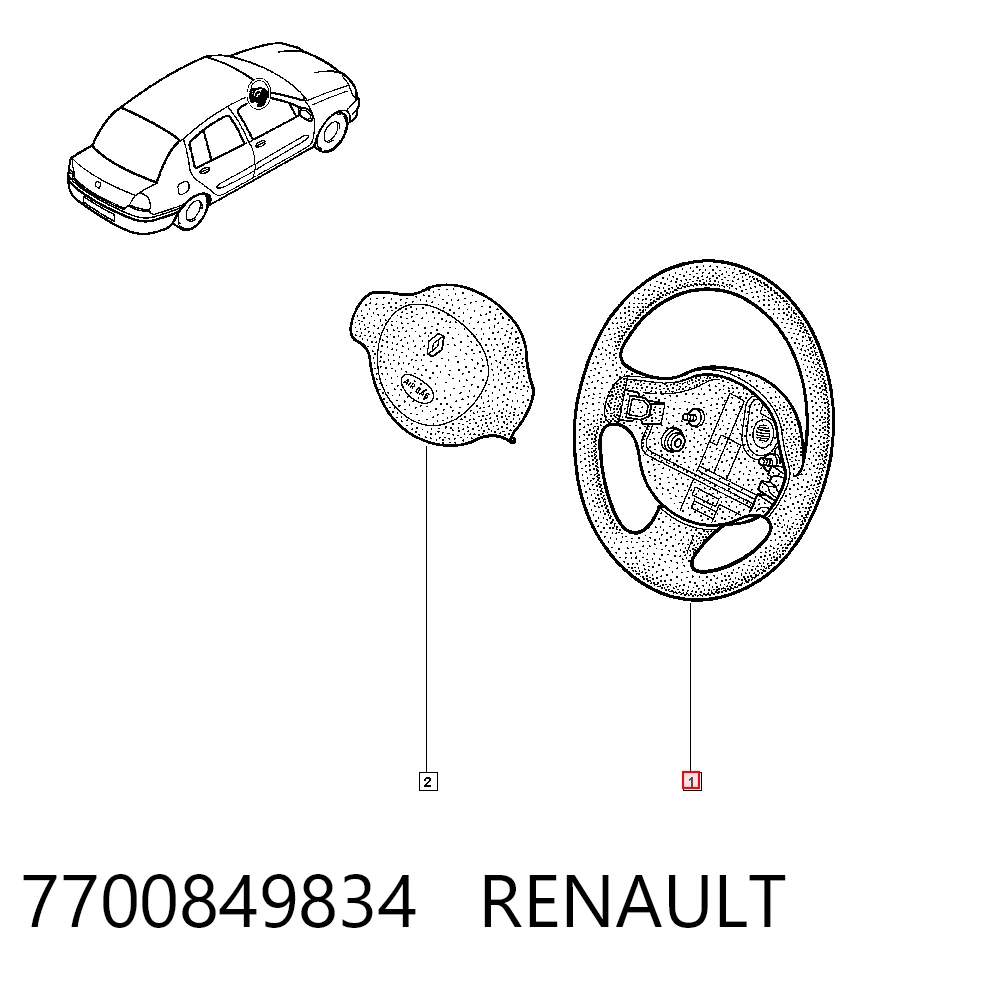 Колесо рулевое на Renault Clio SYMBOL LB0, LB1, LB2