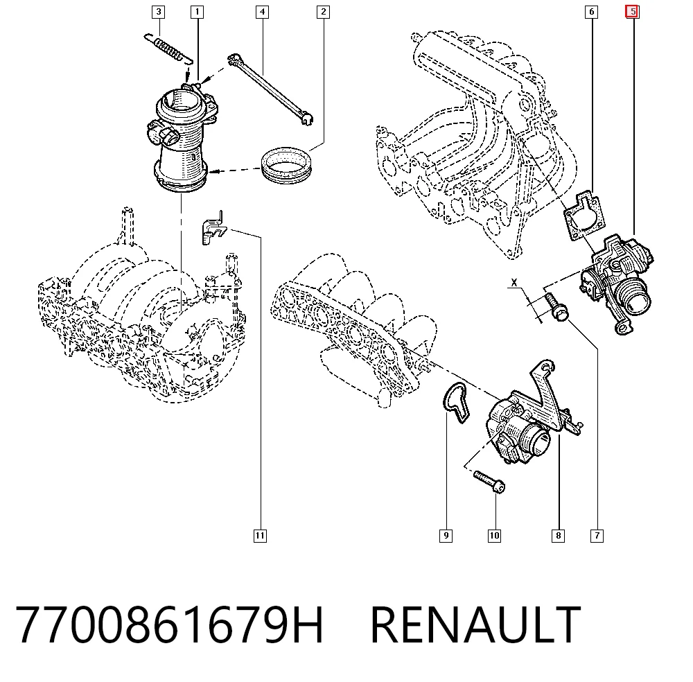 Дроссельная заслонка на Renault Megane SCENIC JA0, JA1