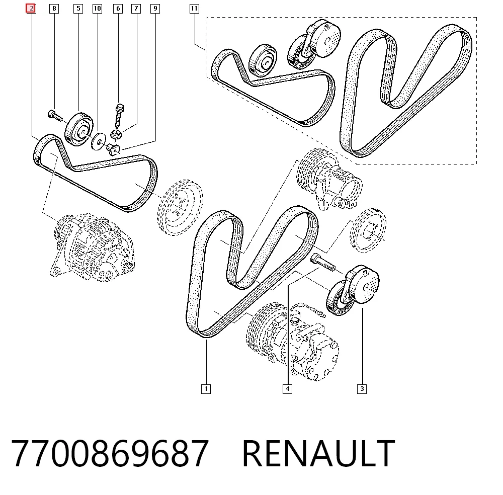  Ремень генератора Renault Kangoo 1