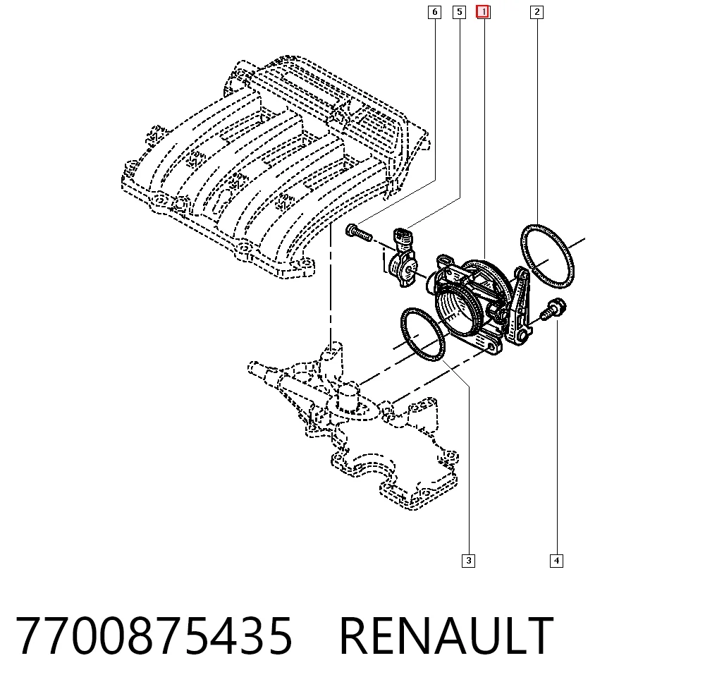7700875435 Renault (RVI) Дроссельная заслонка