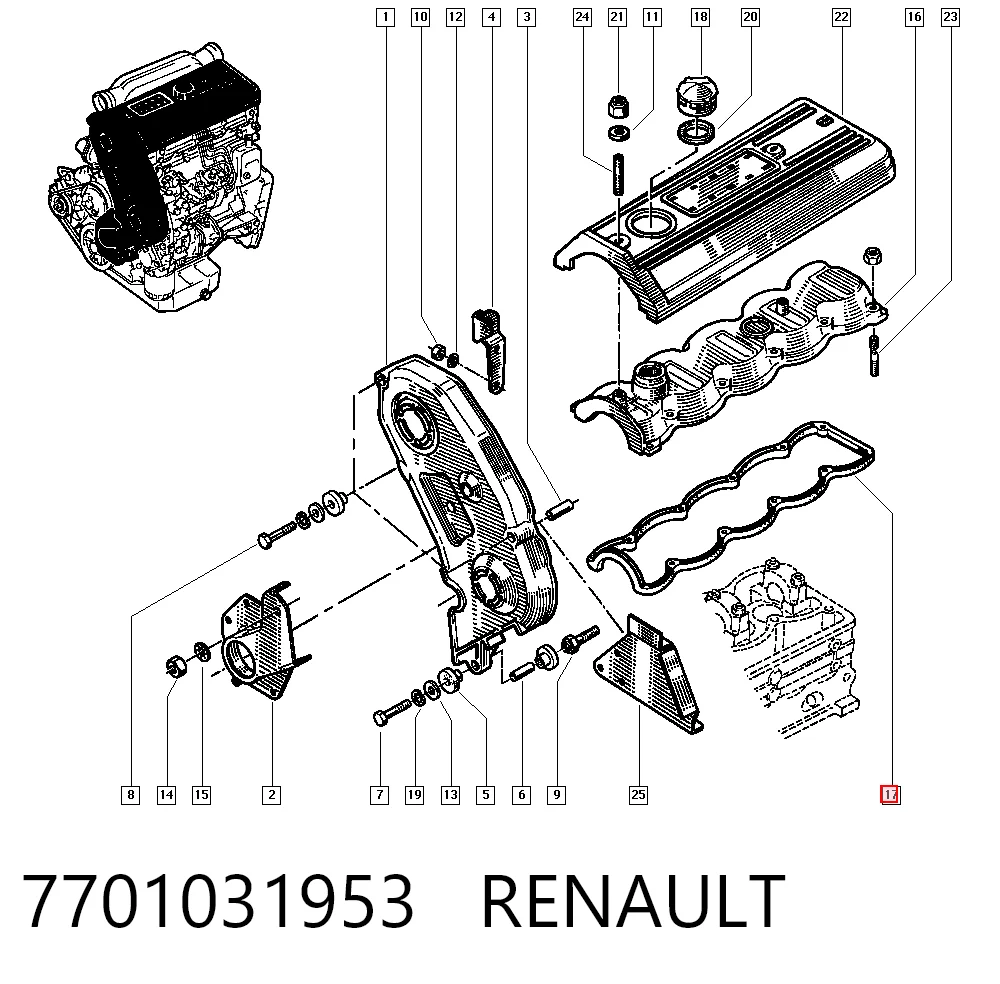 Прокладка крышки клапана на Renault Master I T