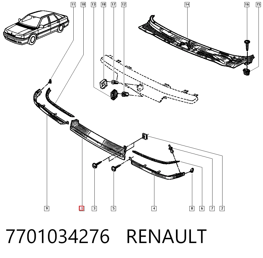 Решетка радиатора на Renault 21  L48