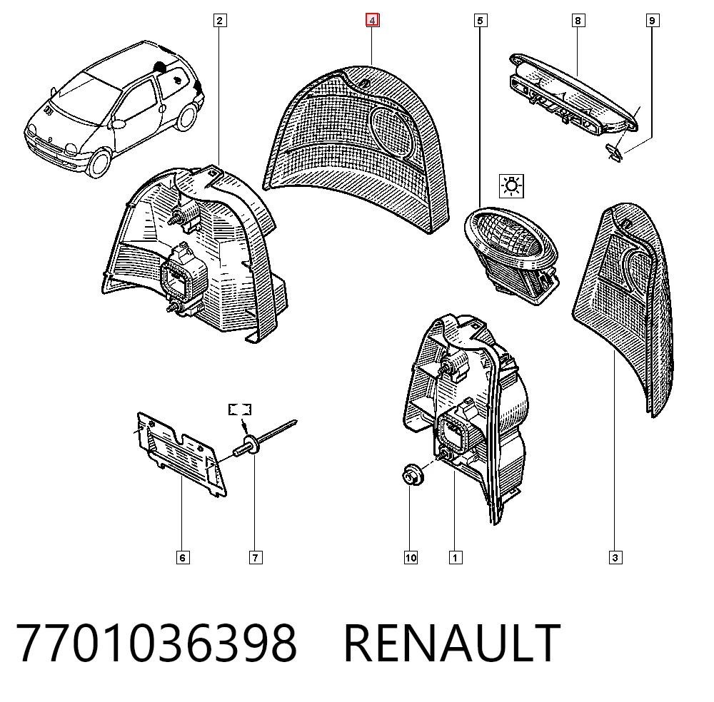 Фонари задние на Renault Twingo I C06