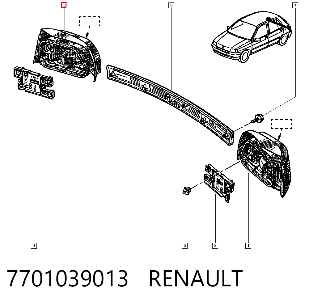 Фонари задние на Renault Clio I BC57, 5357