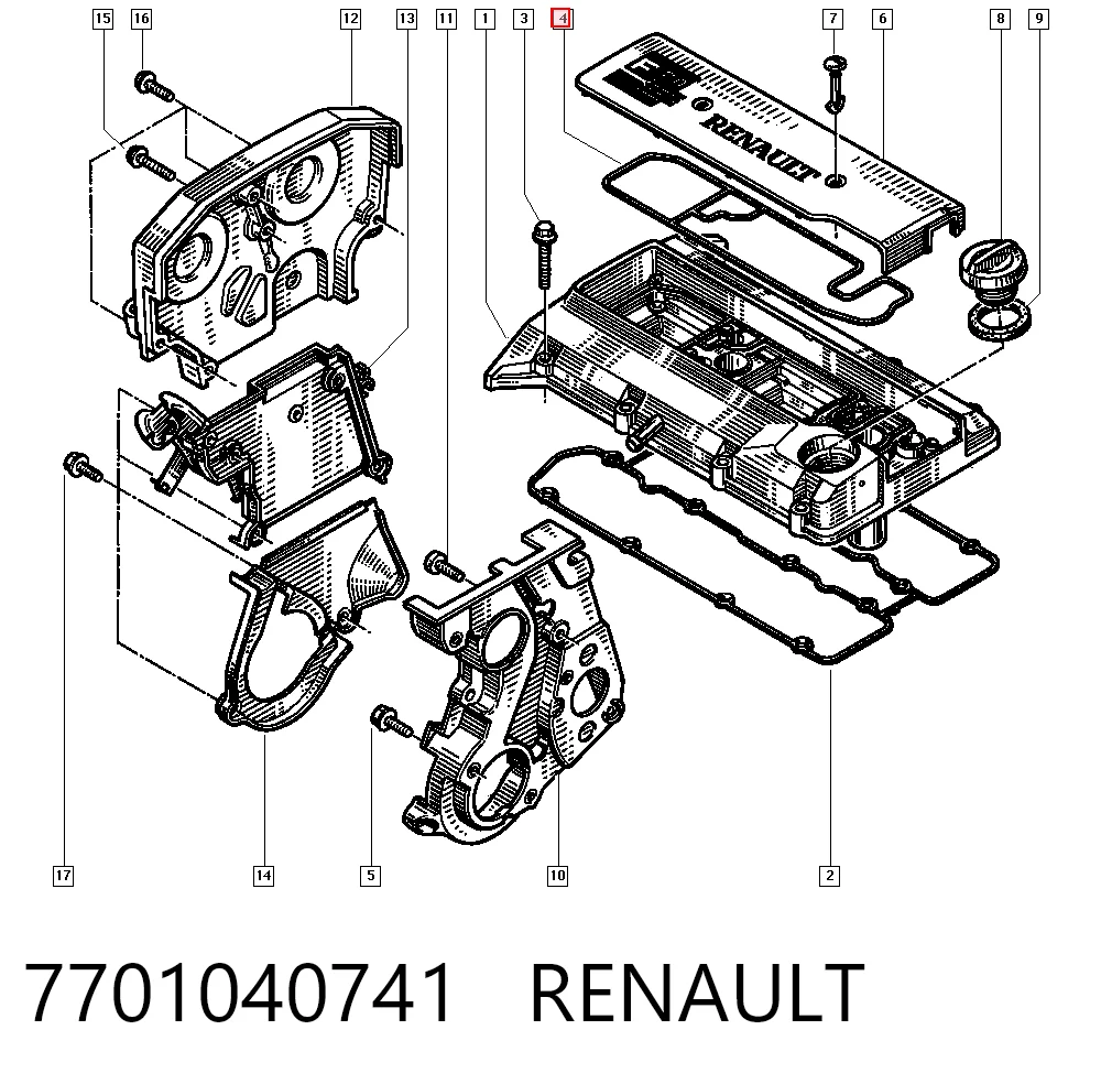 Прокладка крышки клапана на Renault 19 I B53, C53