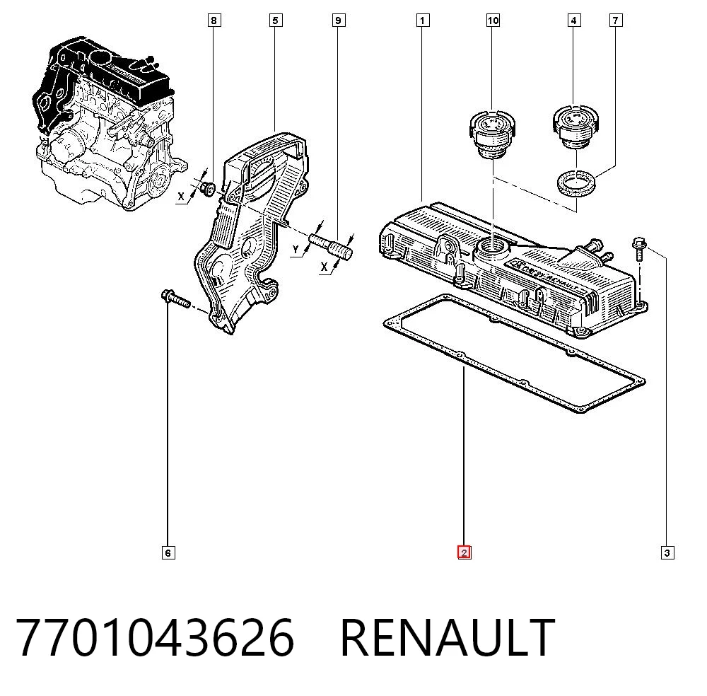 Прокладка крышки двигателя Renault Megane SCENIC минивэн (JA0, JA1) (1996 - 2001) цена, от 5.13 USD