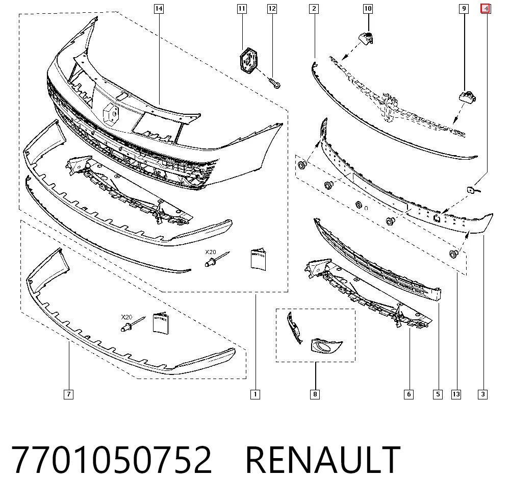 Заглушка бампера буксировочного крюка передняя Renault Vel Satis BJ0