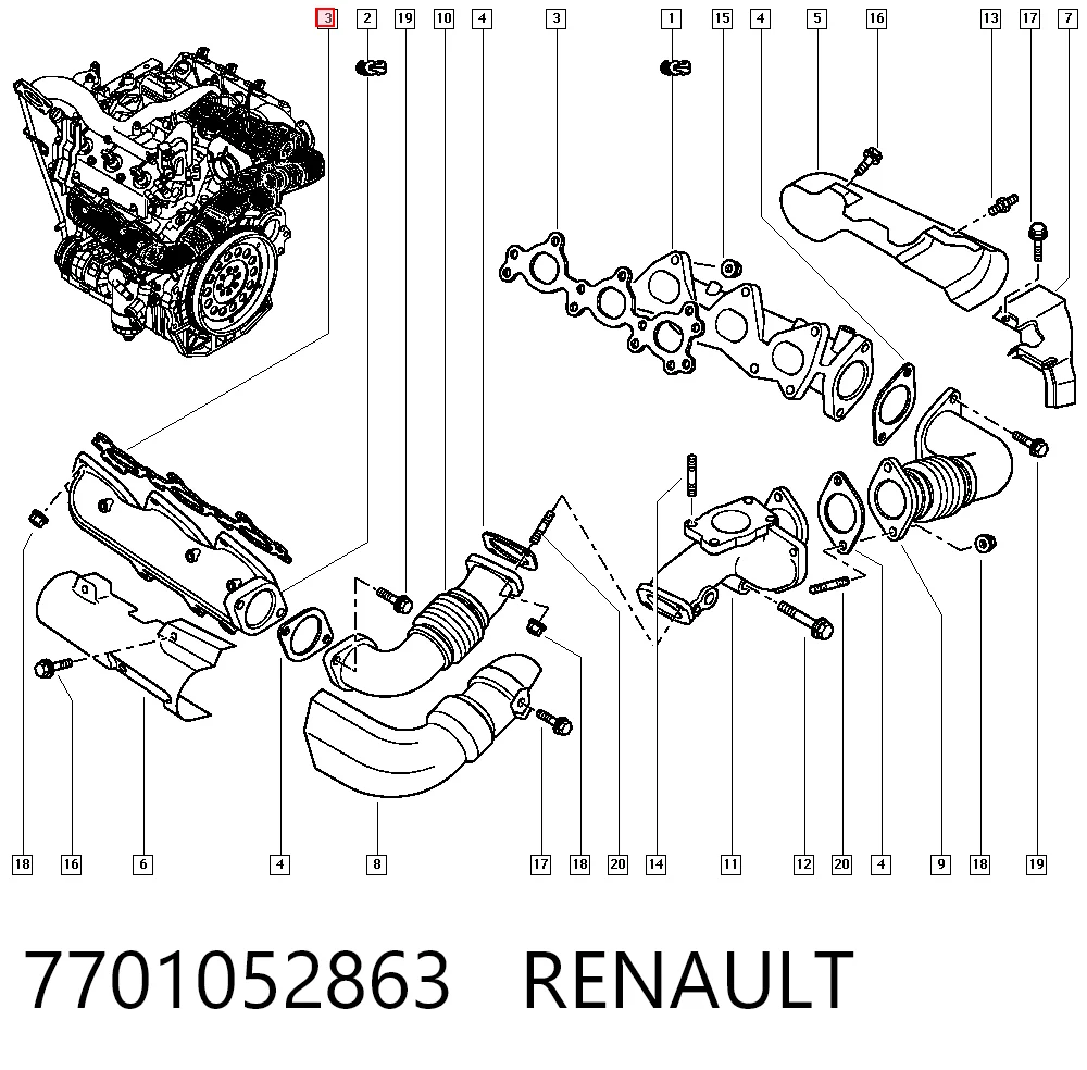 Прокладка коллектора выпускного Renault Vel Satis хэтчбек (BJ0) (2002 - 2009) цена, от 9.60 USD