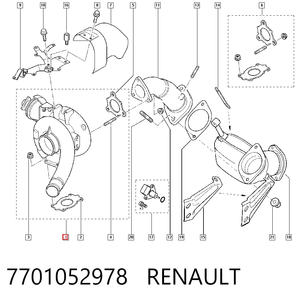 Турбонагнетатель Renault Espace IV минивэн (JK0) (2002 - 2015) цена, от 133.62 USD
