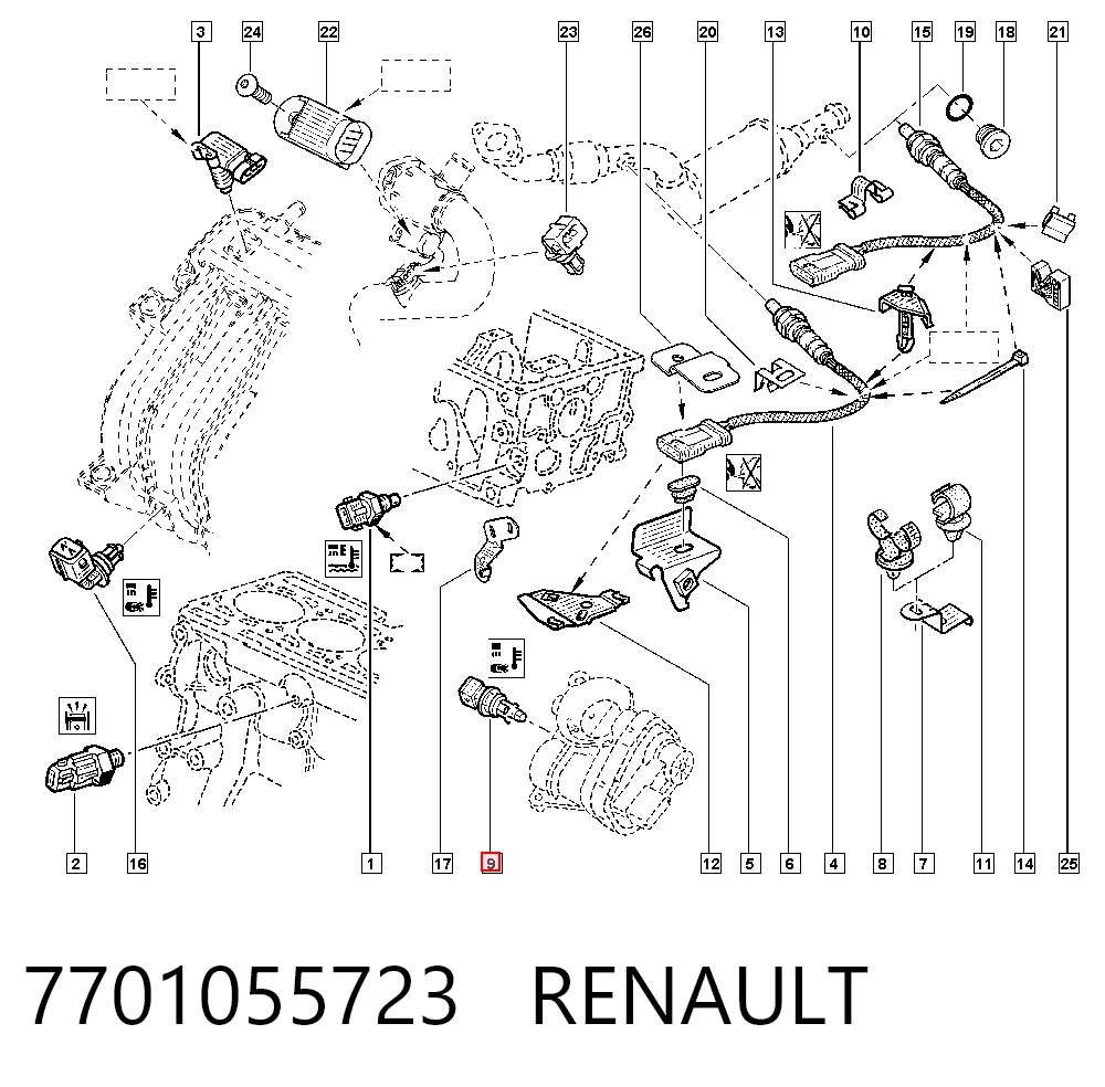 Датчик температуры наддува Renault Modus минивэн (JP0) (2004 - 2012) цена, от 6.89 USD
