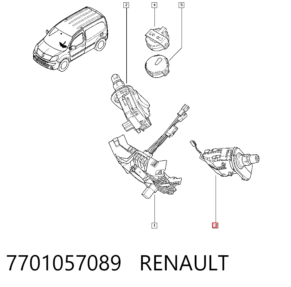 7701057089 Renault (RVI) Левый подрулевой переключатель