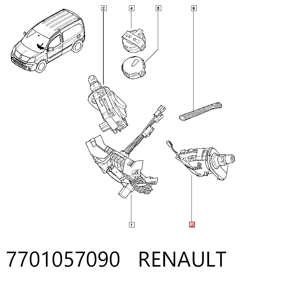 7701057090 Renault (RVI) Левый подрулевой переключатель