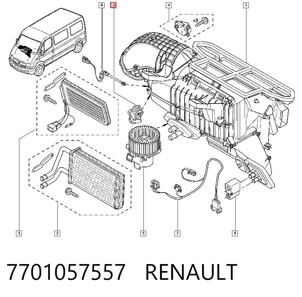 7701057557 Renault (RVI) Реле печки