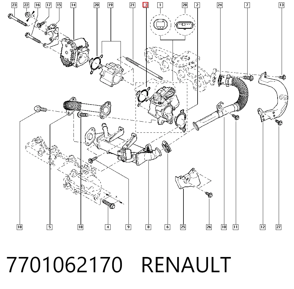  Прокладка дроссельной заслонки Renault Master 3