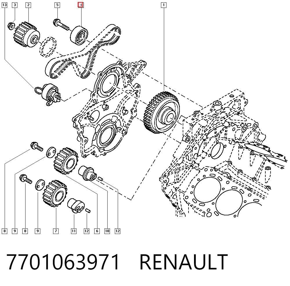 Ролик натяжителя ремня ГРМ на Renault Espace IV JK0