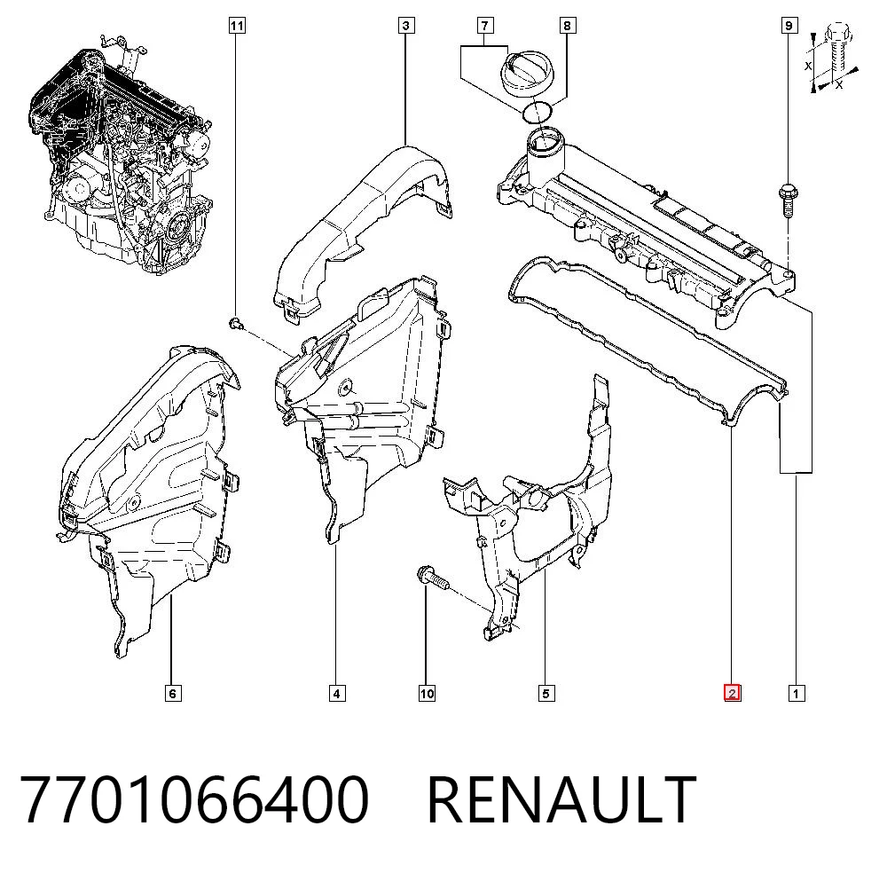 Прокладка крышки клапана на Renault Laguna III BT0, BT1