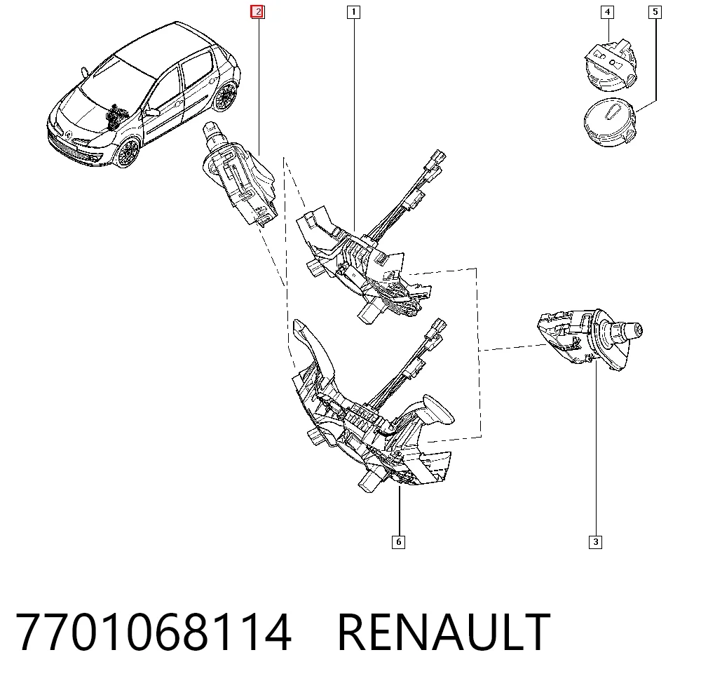 7701068114 Renault (RVI) Переключатель подрулевой, правый