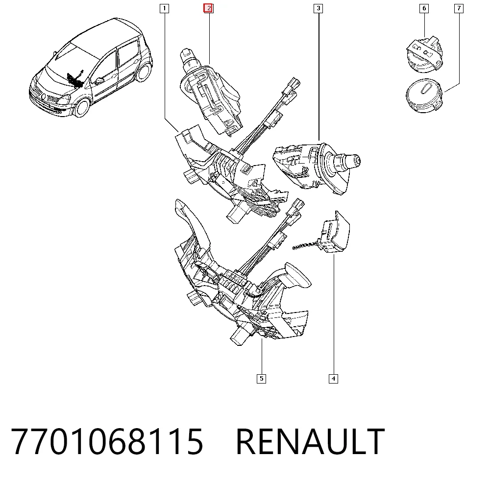 7701068115 Renault (RVI) Переключатель подрулевой, правый