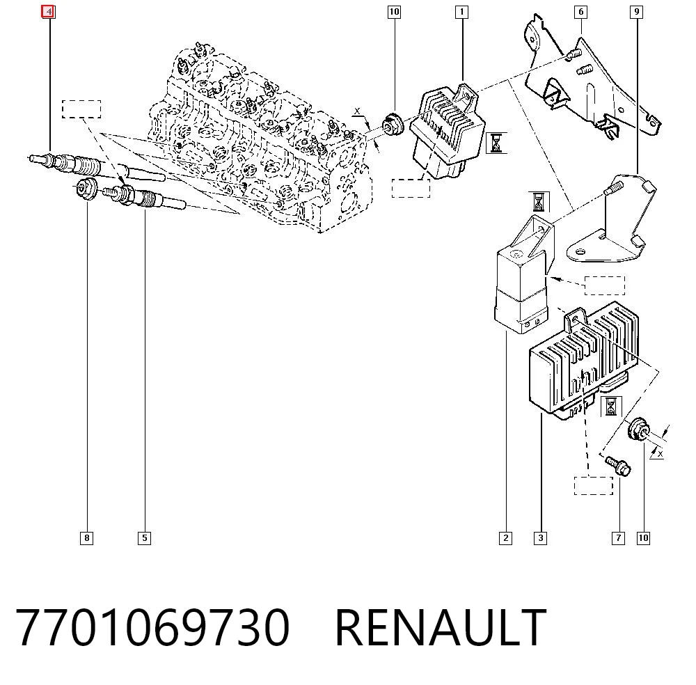 7701069730 Renault (RVI) Свечи накаливания