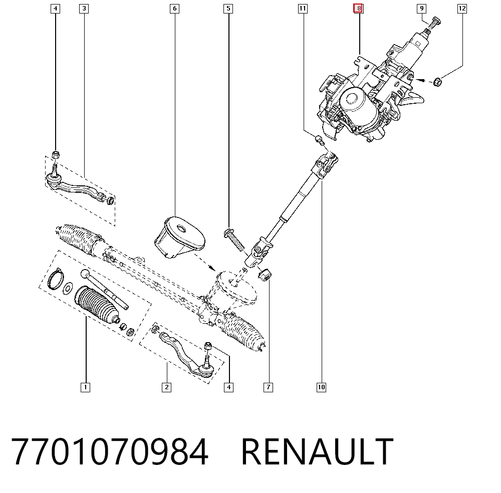 Колонка рулевого управления на Renault Kangoo II FW0