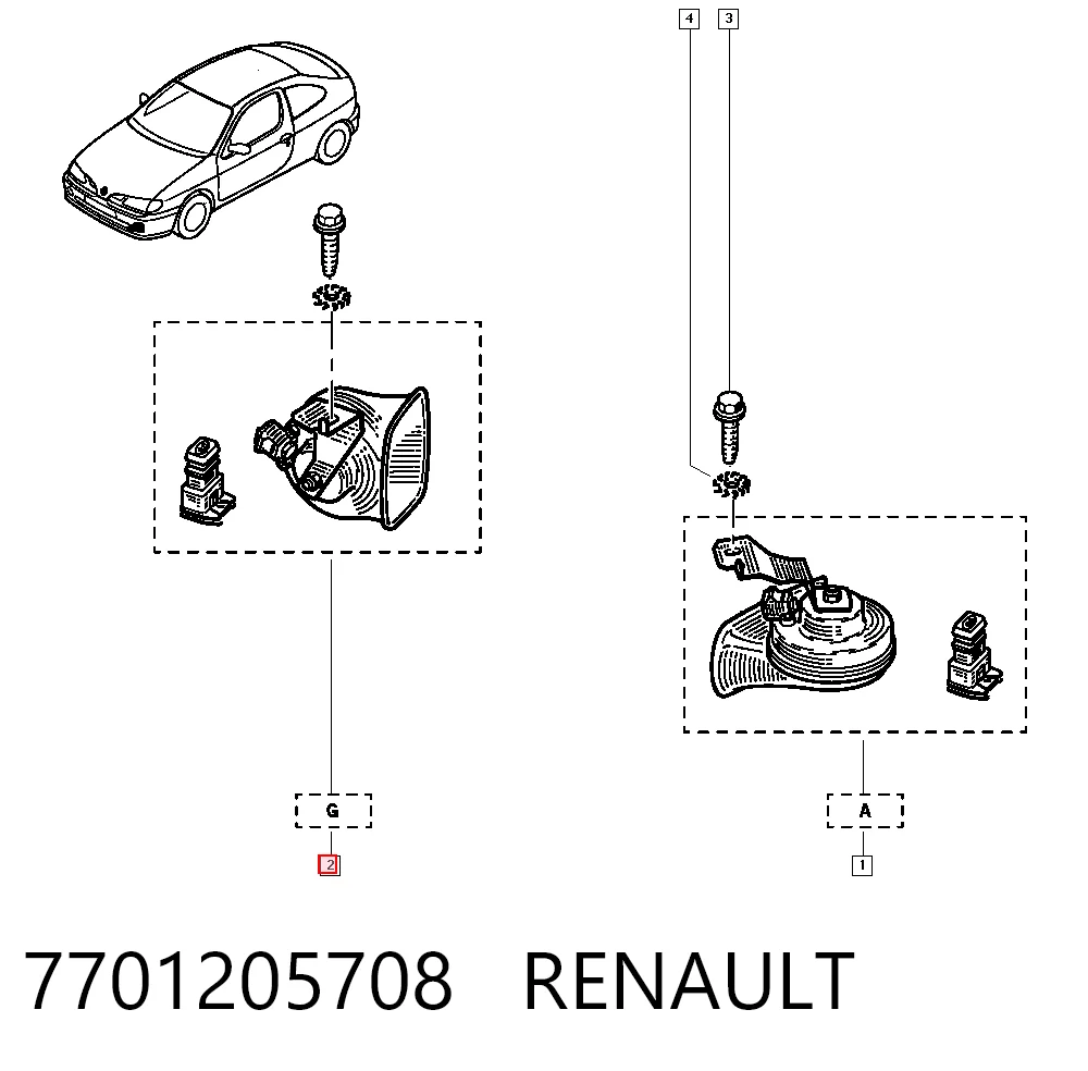 7701205708 Renault (RVI) Клаксон