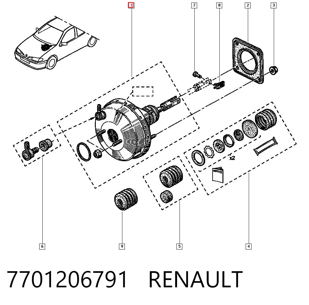 Вакуумник Renault Megane I седан (LA0, LA1) (1996 - 2003) цена, от 371.17 USD