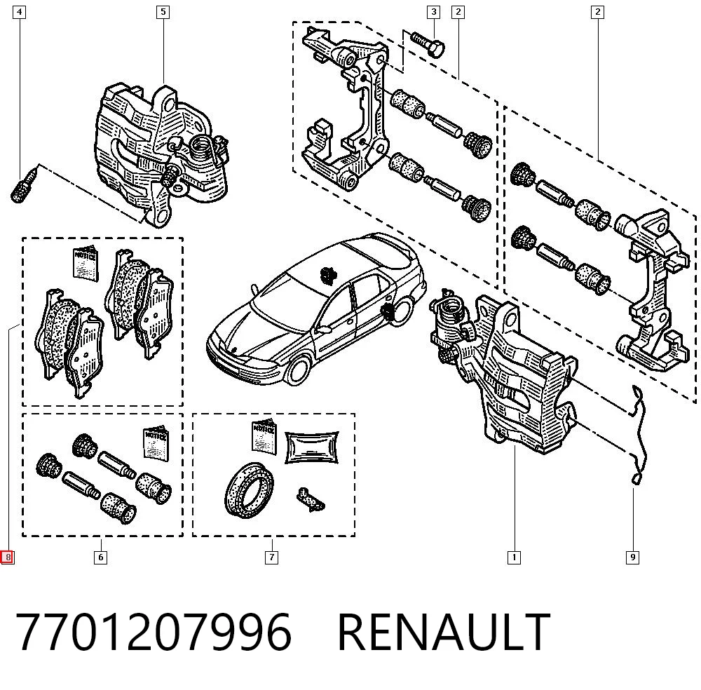 7701207996 Renault (RVI) Колодки тормозные дисковые комплект