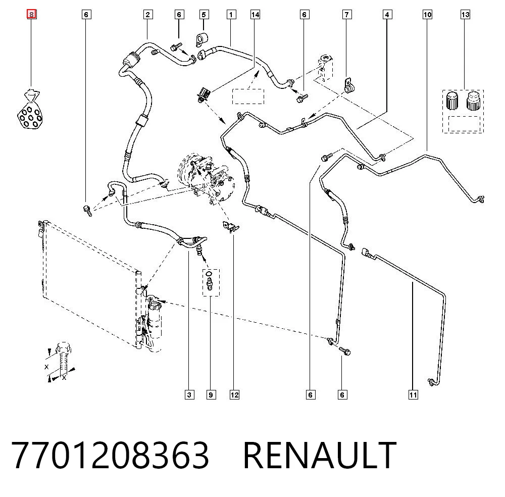 7701208363 Renault (RVI) Ремкомплект компрессора кондиционера