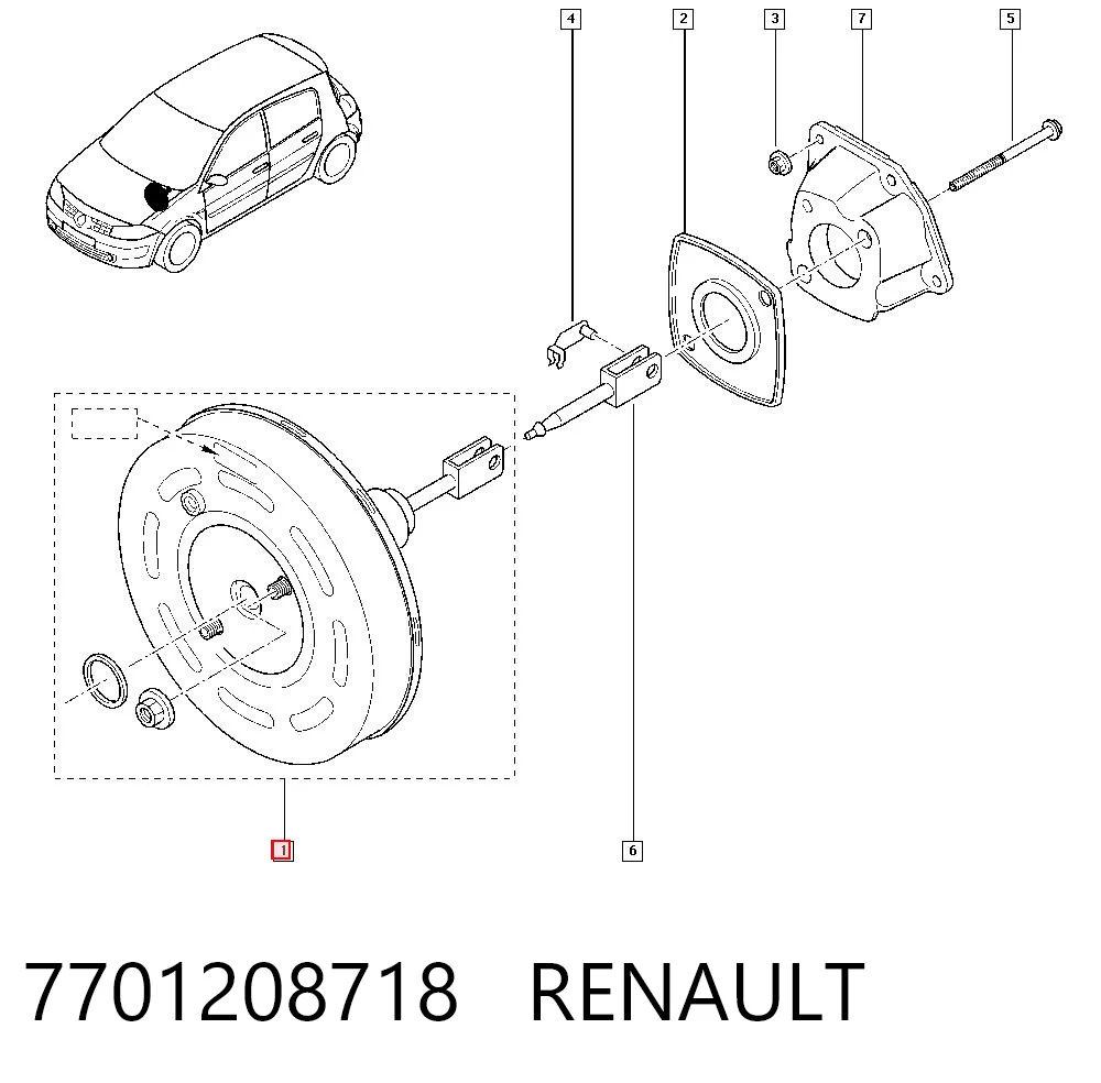 Усилитель тормоза вакуумный на Renault Megane II LM0, LM1